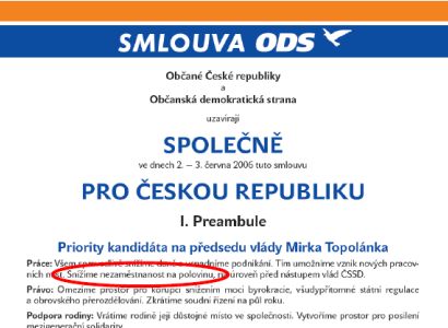 ČSSD: Plané sliby ODS černé na bílém