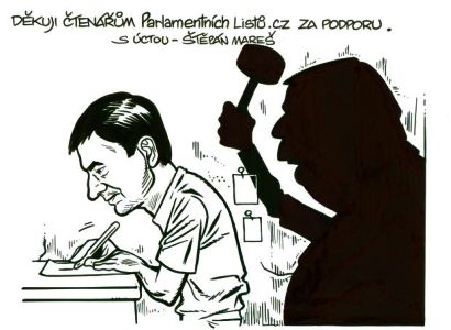 Karikaturista Mareš: Nečase ještě nemám v ruce jako Paroubka