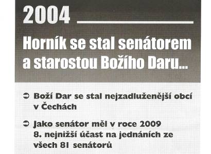 Karlovarsko zaplavily letáky proti senátoru Horníkovi