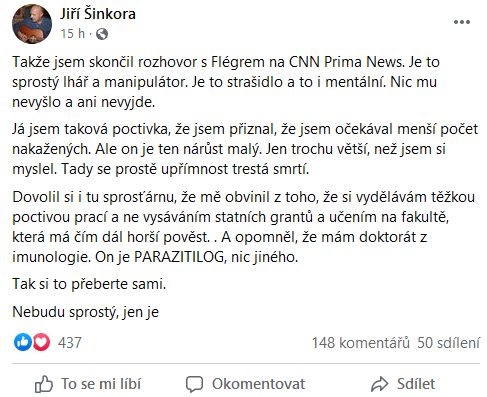 Jiří Šinkora se zlobí