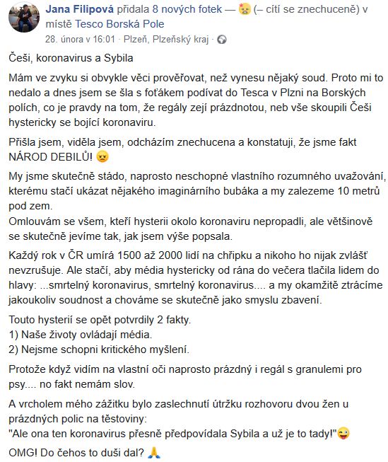Česká panika kvůli koronaviru
