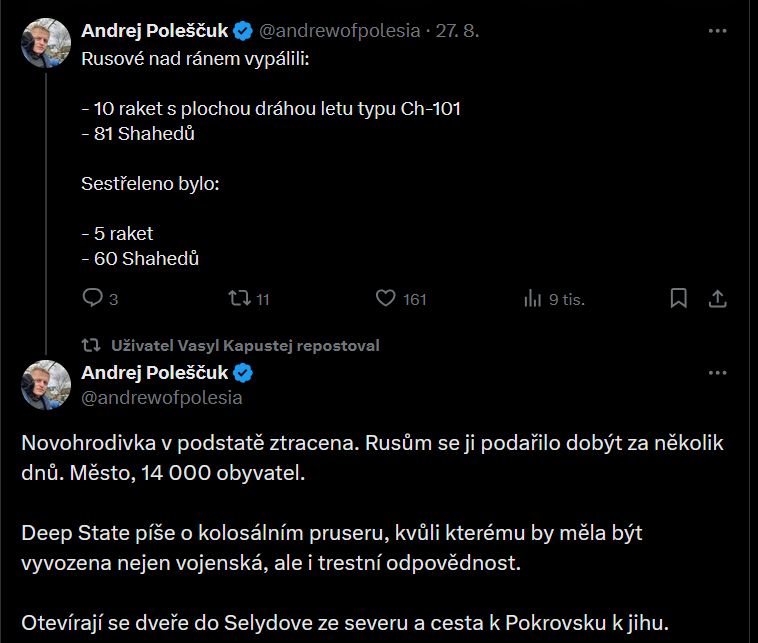 Andrej Poleščuk informuje