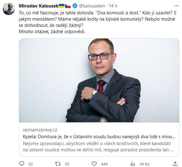 Miroslav Kalousek promlouvá