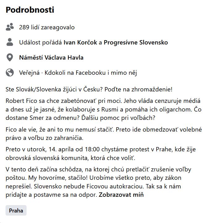 Slovenská demonstrace v Praze