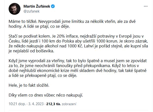 Martin Žufánek promlouvá