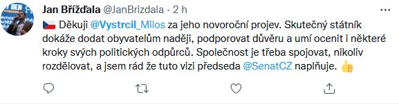 Reakce na projev Miloše Vystrčila