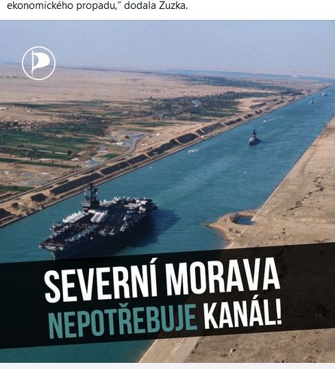 Piráti kritizují výstavbu kanálu Dunaj - Odra