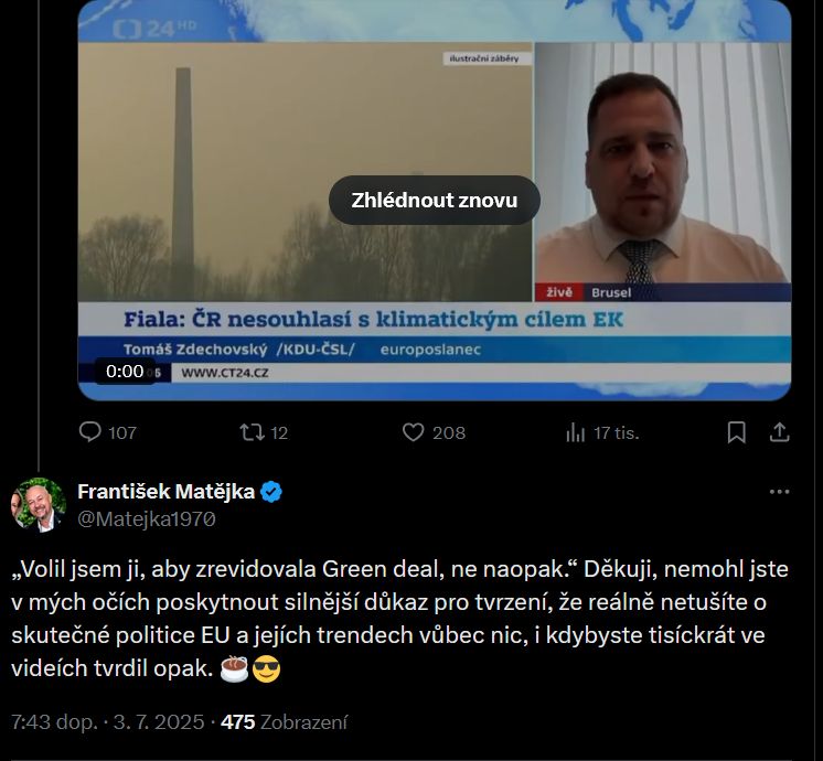 František Matějka promlouvá
