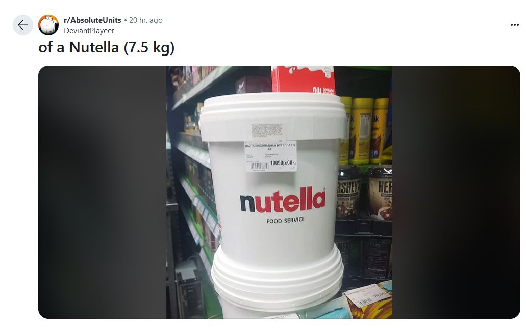 Nutella v Rusku.