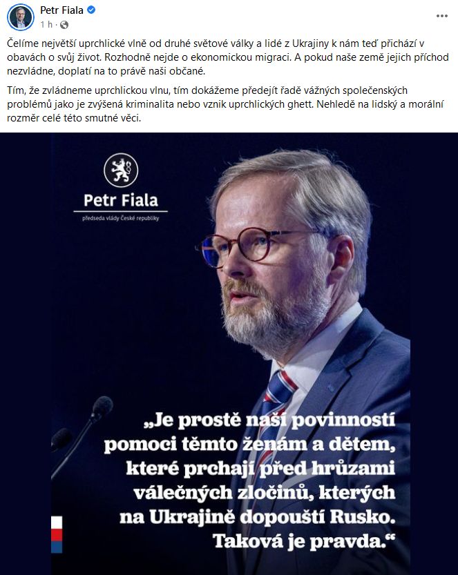 Petr Fiala promlouvá