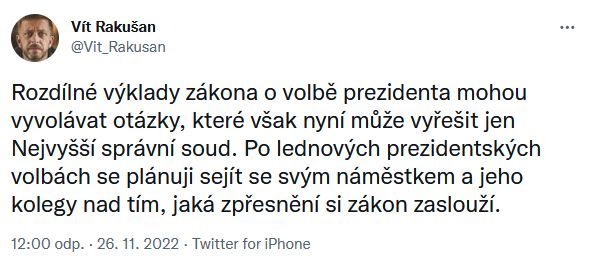 Ministr Rakušan promlouvá
