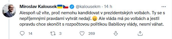 Miroslav Kalousek promlouvá