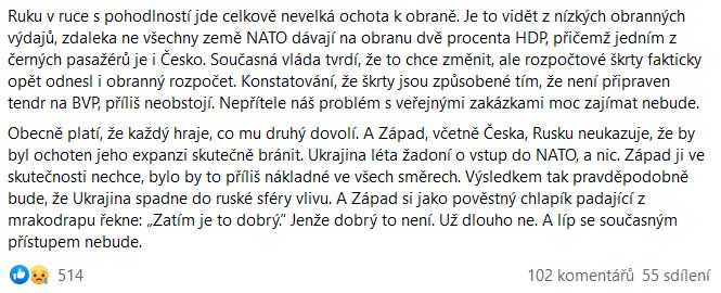 Petr Honzrek promlouvá