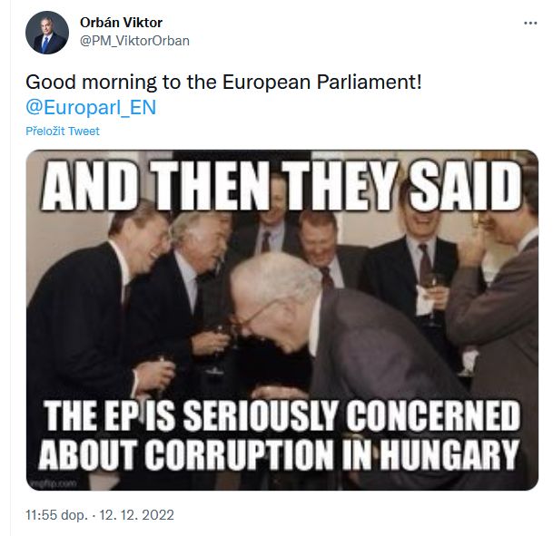 Viktor Orbán si tropí žerty z EU