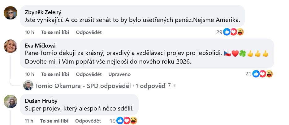 Tomio Okamura promlouvá