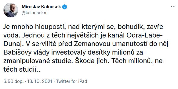 Miroslav Kalousek promluvil