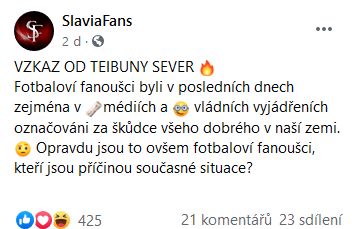 Fanoušci Slávie se zlobí