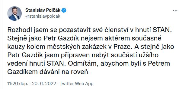 Stanislav Polčák promlouvá