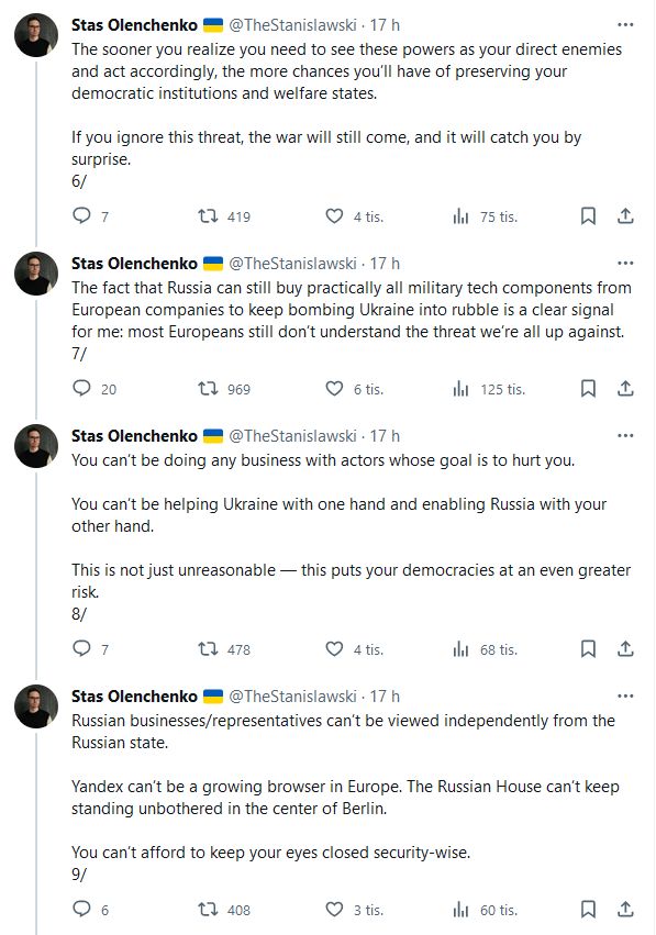 Spisovatel z Kyjeva žádá demokraty o pomoc.