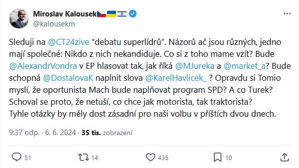 ČT prý debatu superlídrů nezvládla.