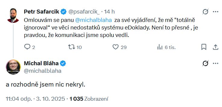 Michal Bláha promlouvá