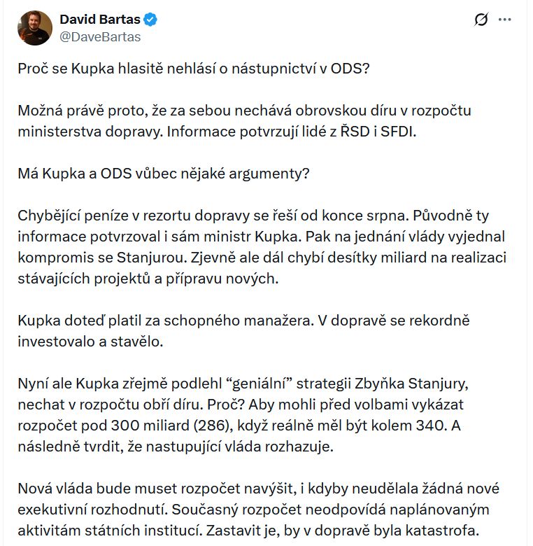 David Bartas promlouvá