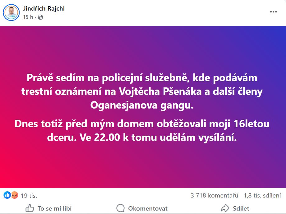 Jindřich Rajchl promlouvá