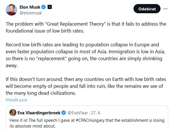 Elon Musk promlouvá