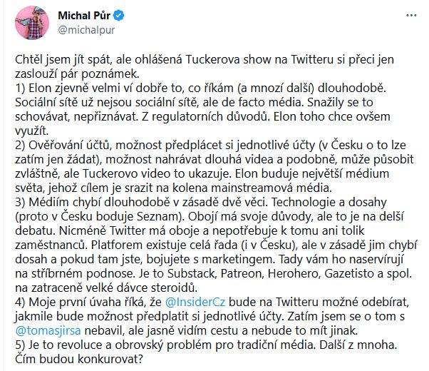 Michal Půr promlouvá