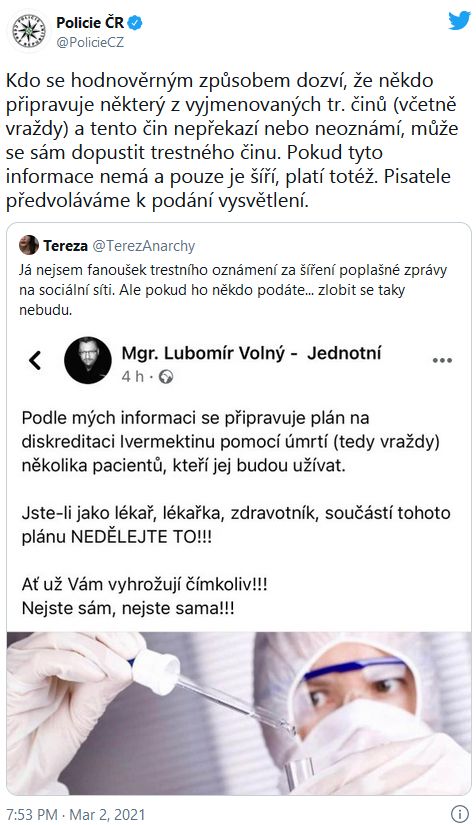 Poslanec Lubomír Volný a policie