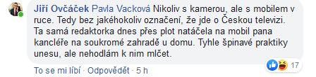 Jiří Ovčáček se zlobí