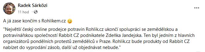 Reakce na prohlášení společnosti Rohlikl.cz