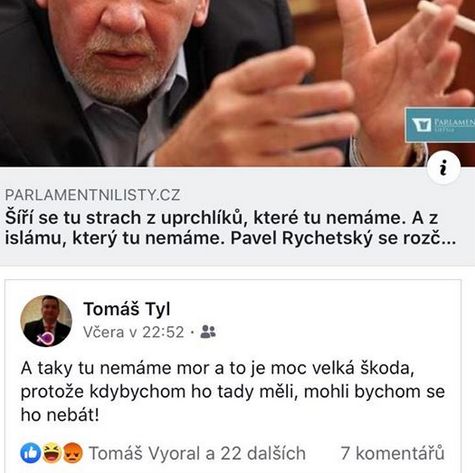 Tomáš Tyl komentuje slova soudce Rychetského