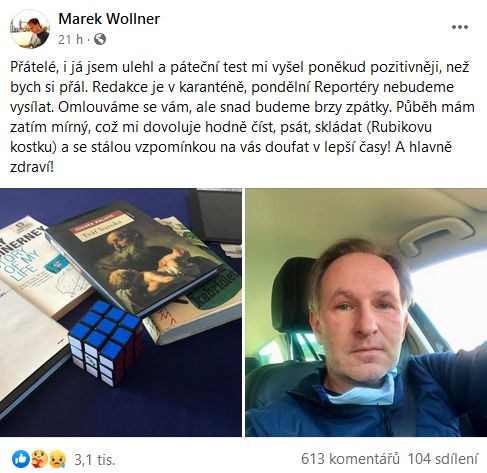 Marek Wollner má covid