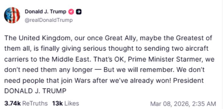 Donald Trump promlouvá