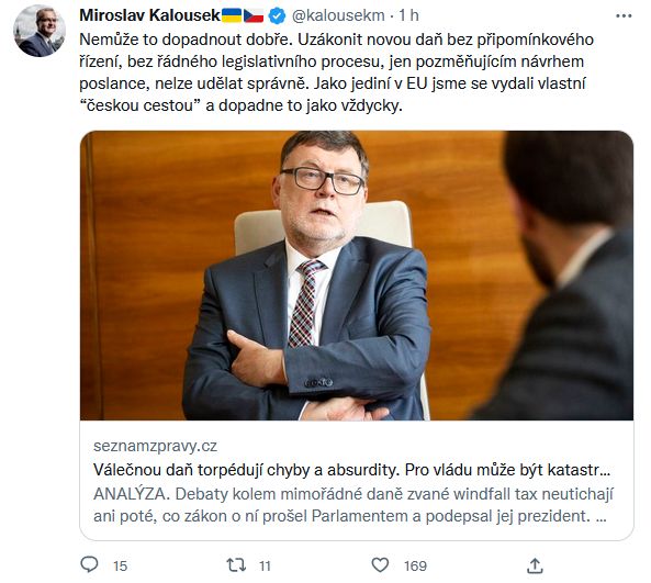 Mioroslav Kalousek promlouvá