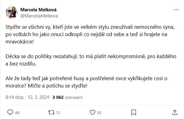 Marcela Melková promlouvá