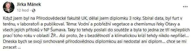 Jiří Mánek promlouvá