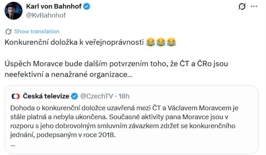 spor Moravce s ČT