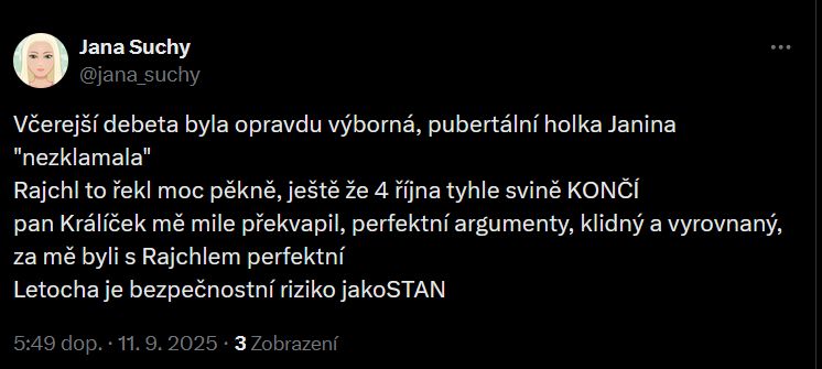 reakce na politickou debatu 