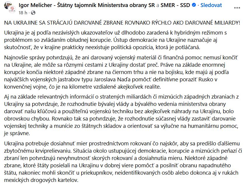 slovenský náměstek promlouvá