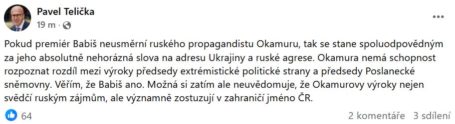 reakce na Okamurova slova