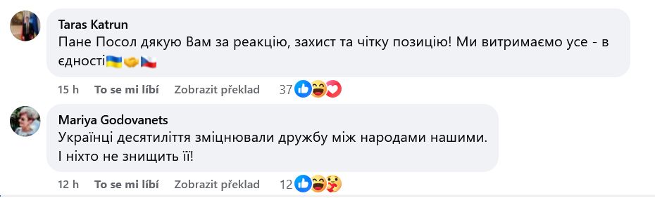 reakce na projev Tomia Okamury