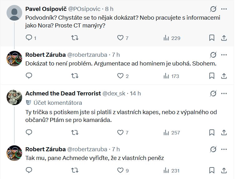 Robert Záruba promlouvá