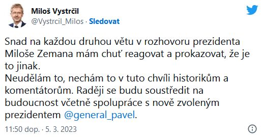 Vysvědčení pro Miloše Zemana.