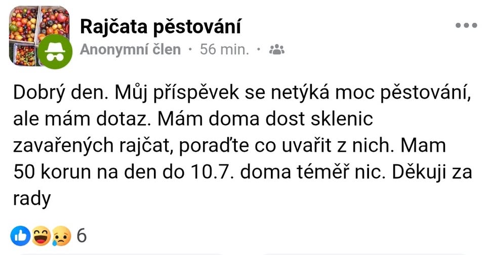 Zdroj: Rajčata pěstování, Facebook