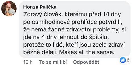 Jan Palička komentuje zdraví prezidenta Zemana