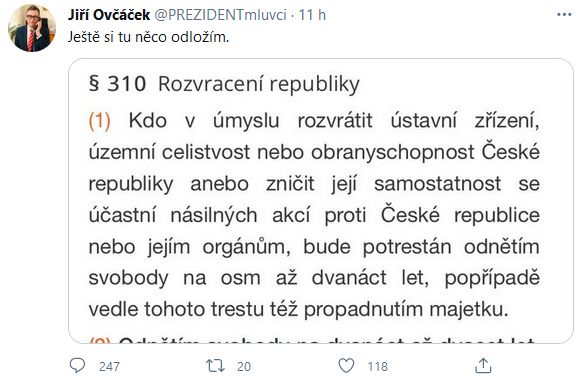 Jiří Ovčáček se zlobí
