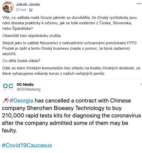 Jakub Janda o Číně a koronaviru