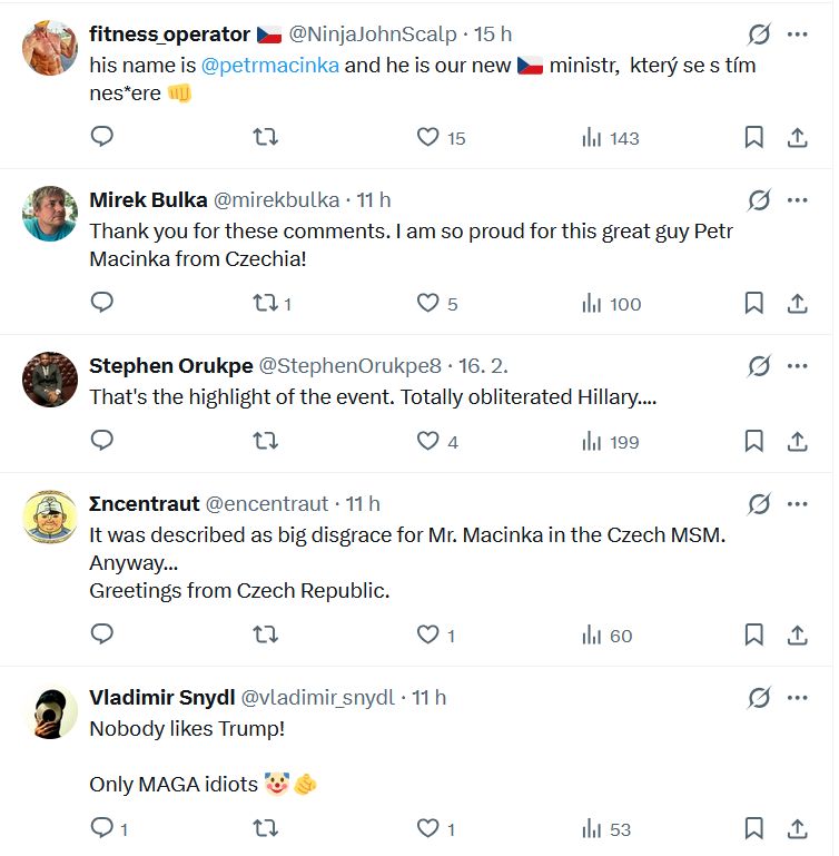 reakce na vystoupení Petra Macinky